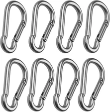 CBTONE 8 Pack 3 Inch Spring Snap Hook Stainless Steel 304 M8 (3 Inch), Silver 