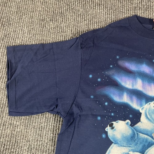 Vintage Coca Cola T Shirt Mens XL Blue Polar Bear Graphic Single Stitch 90s USA - Picture 7 of 14