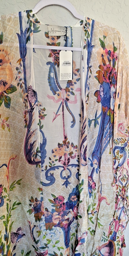 One Hundred Stars Throwover Long Kimono One Size New with Tags Opulent Peach - Picture 6 of 9