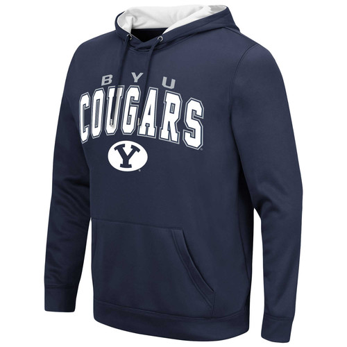 Men's Colosseum Navy BYU Cougars Resistance-Pullover Hoodie - Picture 2 of 3
