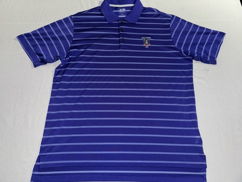 Adidas Herren 2XL Poloshirt Climacool Performance S/S lila gestreift "Royal Troon"