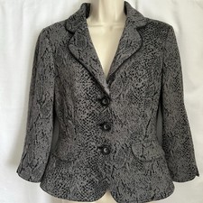 Kay Unger NY Gray Snakeskin Blazer Jacket Women  s Sz 6 Elegant Office Business