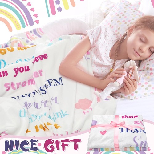 60 x 50 10 Year Old Girl Birthday Gifts Throw Blankets 10th Pastel Colors - Picture 3 of 6