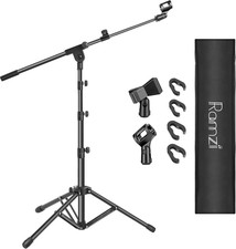 Mic Stand,Double Support Tripod Microphone Stand Floor Boom Mic Stand with Mic S