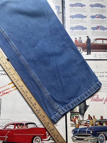 Jeans de trabajo Carhartt 382-83 peto calce para hombre 34x30 azul carpintero denim utilitario - Imagen 9 de 12
