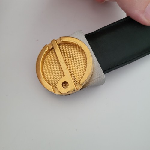 Dunhill Vintage Gürtel gold silberfarben Unisex Messing rund D 36/90 schmal Kleid - Bild 6 von 8