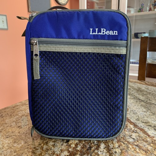 LL Bean Thermo Brotdose Blau Reißverschlüsse Taschen Griff