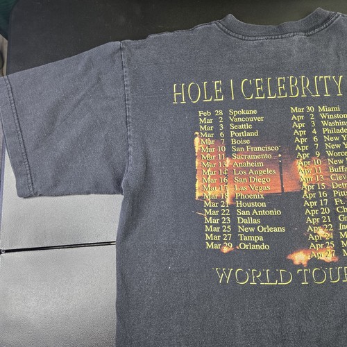 Vintage 1999 Hole Celebrity Skin Tour Band T-shirt, Sz L 21x28", Courtney Love - Picture 23 of 24