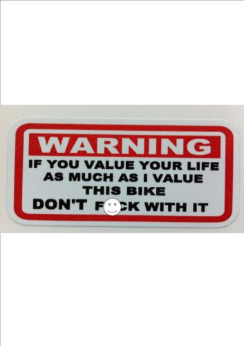 FUNNY WARNING STICKER 4 BIKE BOBBER CHOPPER CRUISER HARLEY MOTORCROSS ENDURO  - Afbeelding 1 van 1