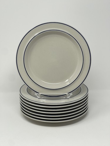 "Plato lateral de ensalada de gres vintage borde blanco azul Arabia Finland Saimaa 7,5""" - Imagen 3 de 5