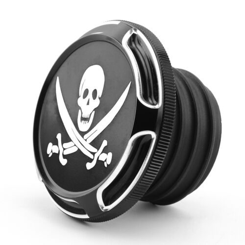 Black Skull Fuel Gas Tank Oil Cap Cover For Harley Sportster XL 883 Dyna Softail - Picture 17 of 20