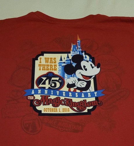 Walt Disney Parks Walt Disney World 45th Anniversary T-Shirt Size XL Red - Picture 3 of 4