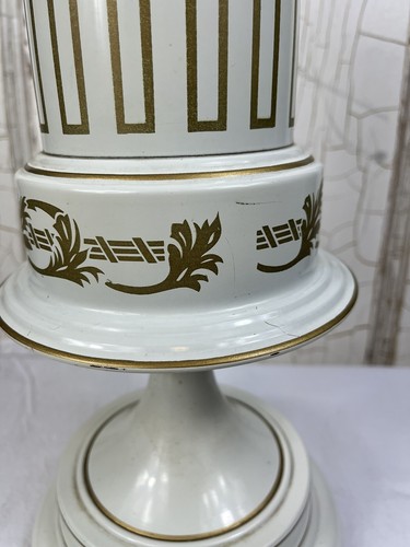 Vintage Metal White & Gold Table Lamp Beautiful Decoration Lighting - Picture 7 of 11