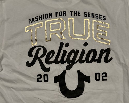 True Religion White T-Shirt Unisex SmallCrew Velvet Logo Crafted Pride - Bild 6 von 7