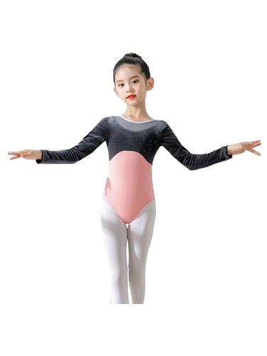 Girl Bodysuit Stage Dance Leotards Spliced Jumpsuit Competition Dress Yoga Mesh - Imagen 25 de 50