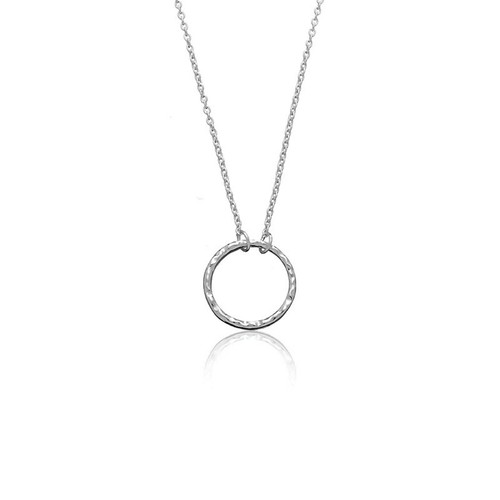 Thin Chain Necklace with Center Circle 