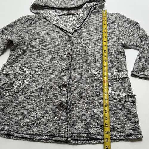 Soft Surroundings Sunset Stroll Jacket Hooded L Large Black/White Pockets Toggle - Bild 4 von 11