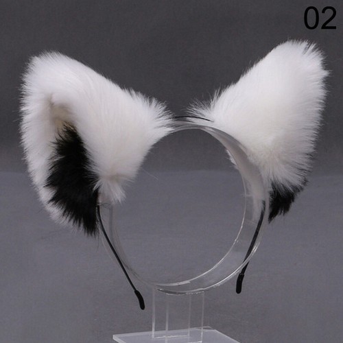 Cat Ears Headband Hair Hoop Furry Kitten Costume Party Fancy Cosplay Accessories - Picture 4 of 36