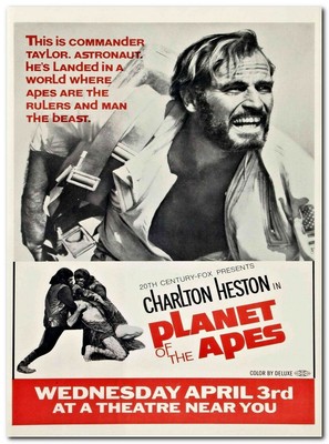 PLANET OF THE APES Movie Rare Charlton Heston da00 Poster Fabric 30 24x36 E-2737