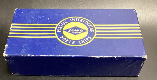 2 Vintage Lowe 100 Plastic Interlocking Poker Chips  #711 in Box W/ Extra Chips - Picture 11 of 24