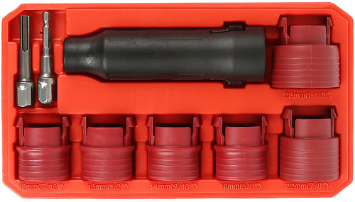 1/4" Hex-1/2" Square Dr Wheel Stud Cleaner Tool Set for Removing Rust and Debris - Picture 10 of 17