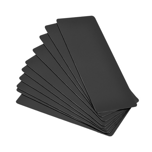 Blank Metal Card 80x22x0.3mm Painted Aluminum Plate Black 50 Pcs - Picture 1 of 7