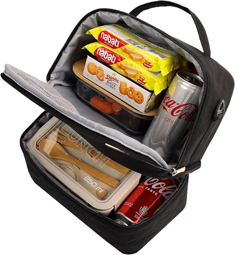 Elegante bolsa de almuerzo aislada para mujer - a prueba de fugas con correa ajustable para el hombro - Imagen 4 de 8