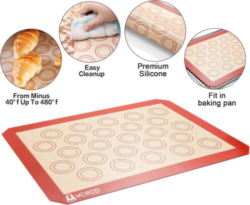 Stainless Steel Baking Sheet Tray Cooling Rack Silicone Mat Set Cookie Pan - Picture 5 of 7