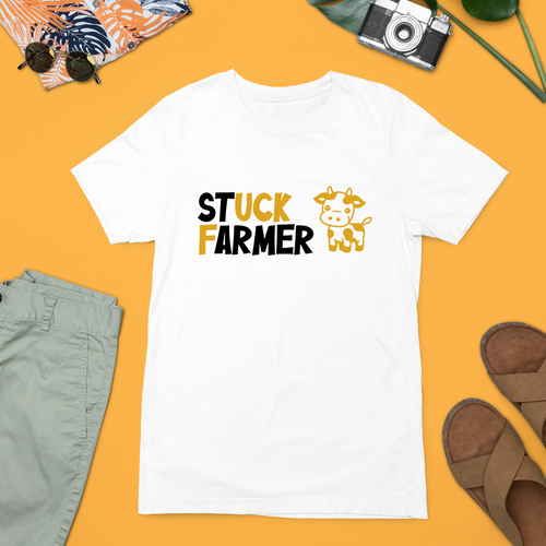 Stuck Farmer Funny Cow T-Shirt Farm Life Joke Gift Rural Farming Lifestyle - Picture 23 of 24