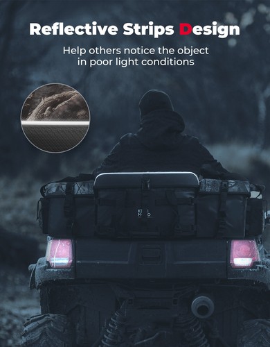 KEMIMOTO Camo Upgraded ATV Rear Seat Rack Storage Bag w/Cushion Cooler Bag 76L - Foto 6 di 13