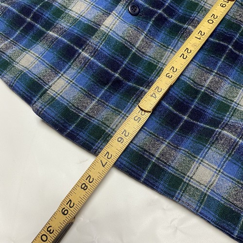 VTG Pendleton Board Plaid Wool USA Shirt Multicolor S Blue Green Shadow Checker - Picture 10 of 14