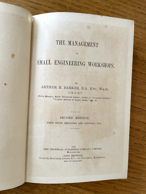 BARKER (Arthur H.): Die Verwaltung kleiner Ingenieurarbeiten, 1903