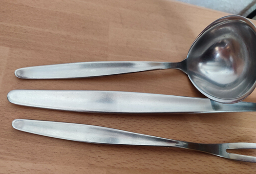 3 x WMF Cromargan Stockholm - Dreieck - Suppen und Saucenschöpfer - Fleischgabel - Bild 2 von 5