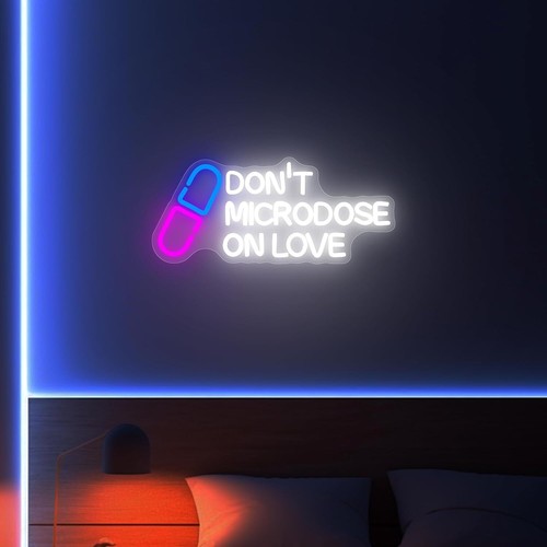 Insegna Neon Don't Microdose on Love Decorazione Luce LED Negozio Negozio Bar Club Pub Festa - Foto 6 di 6