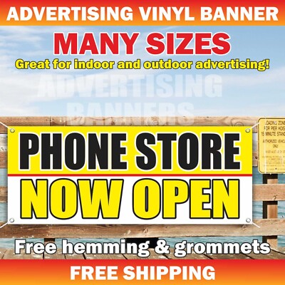 PHONE STORE Open Advertising Banner Vinyl Sign coming soon service fix Repair