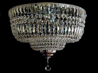 Crystal Ceiling Light Real Crystal Sturdy Metal Frame Silver Chrome