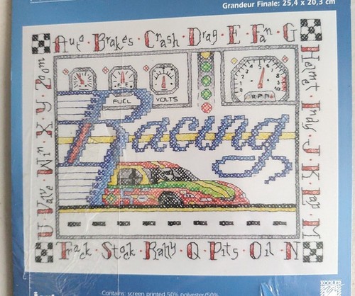 Janlynn gestempelter Kreuzstich ABC's of Racing Kit 023-0355 versiegelt - Bild 4 von 5