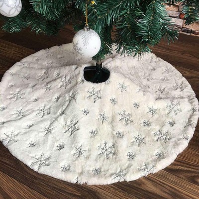 Kompassswc 76cm Rund Weihnachtsbaumdecke Pl/üsch Teppich Christbaumdecke Christbaumst/änder Decke Weihnachtsbaum Rock Dekoration Grau