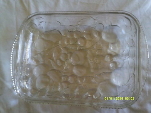 Vintage Libbey Orchard Fruit Clear Glass 13x9 casserole dish