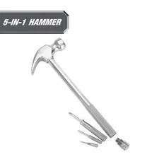 Hyper Tough 5-in-1 Hammer and Screwdriver Set, 4 Screwdrivers and 1 Hammer, G...