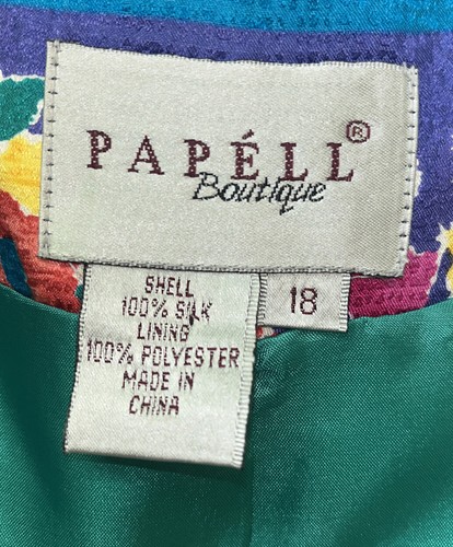 NWT Papell Boutique 2 Pc Dress Size 18 Green 100% Silk Button Top Midi Skirt - Picture 12 of 15