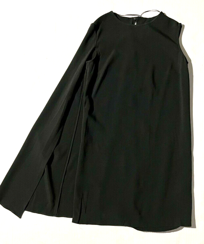 New ZARA Women Black One Shoulder Cape Stretch Mini Dress sz S $159 Rare - Picture 7 of 12