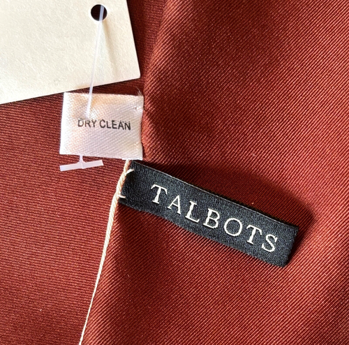 Talbots 100 % Seide Schal Neu mit Etikett romantisch rosa Kupfer Blumen 66"x4" schmal wendbar - Bild 13 von 14