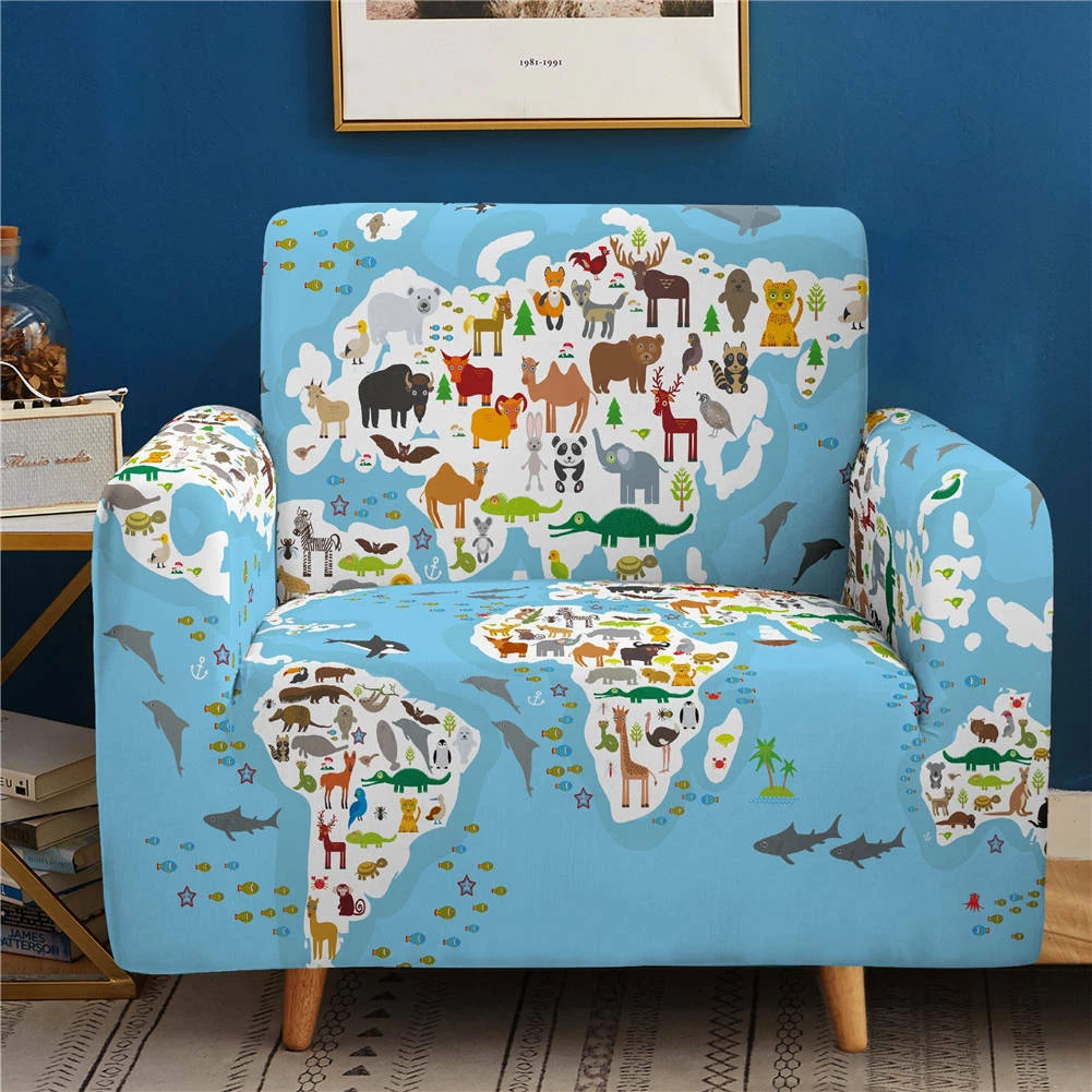 Block Stretch Sofa Cover Lounge Couch Slipcover Recliner Protector