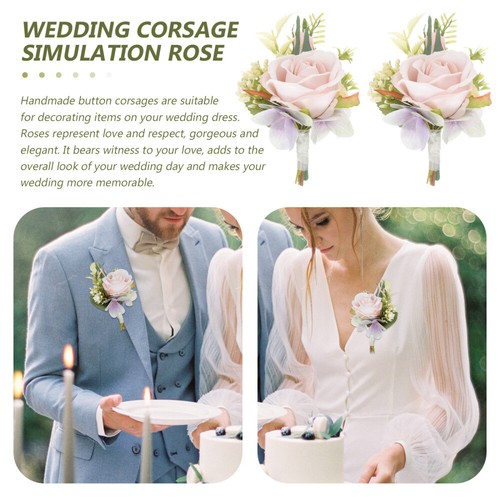 3 Pack Wedding Simulation Corsage Groom Decorations Bridesmaid Bridegroom - 第 7/12 張圖片