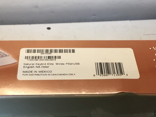 Microsoft Natural Keyboard Elite (286-00082) Ergonomic PS2/USB Keyboard NEW! - Picture 6 of 10