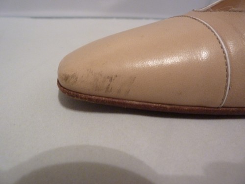 Edle Sergio Rossi beige Leder klobige Absätze Pumps Größe 5 - Bild 4 von 12