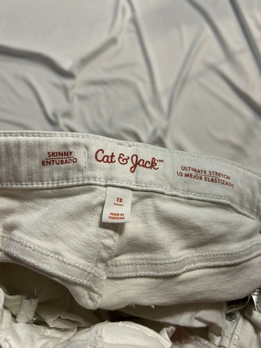 CAT AND JACK GIRLS KIDS White Skinny Ultimate Stretch Jeans Pants SIZE 12 - Picture 3 of 3