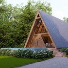 A-Framed Cabin House With Pool | PDF and AutoCAD File For BluePrint Plans