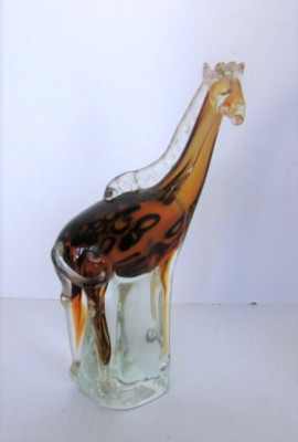 Handblown  Art Glass Standing GIRAFFE Figurine 8'' Tall  